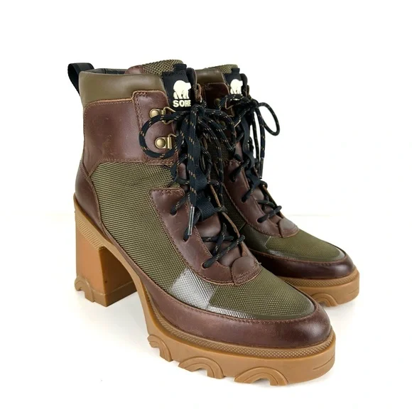 SOREL Brex Heel Lace-Up Waterproof Bootie Tan Size 8.5 - Picture 3 of 16
